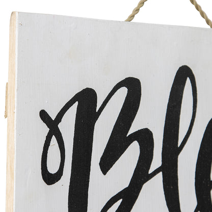 Handcrafted Monochrome Bless Our Nest Wall Art 30x2cm - Image 3