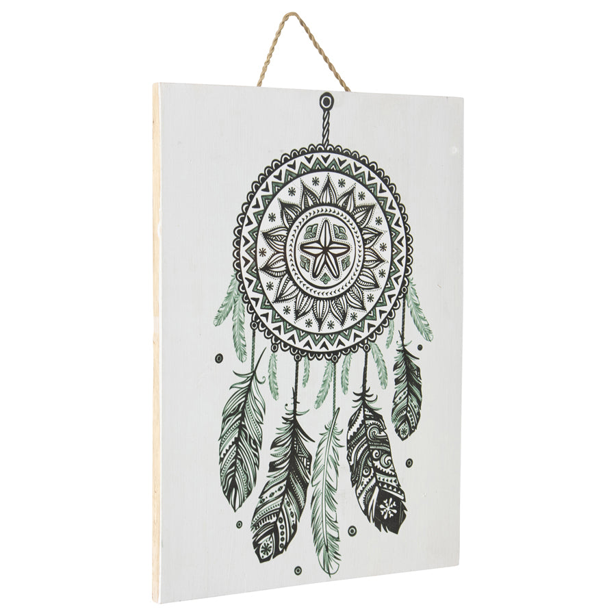 Handcrafted Monochrome Dream Catcher Wall Art 30x2cm - Image 2
