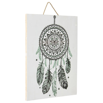 Handcrafted Monochrome Dream Catcher Wall Art 30x2cm - Image 2