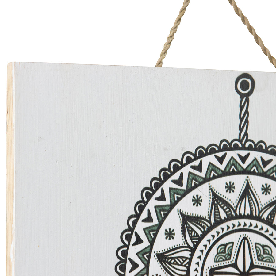 Handcrafted Monochrome Dream Catcher Wall Art 30x2cm - Image 3