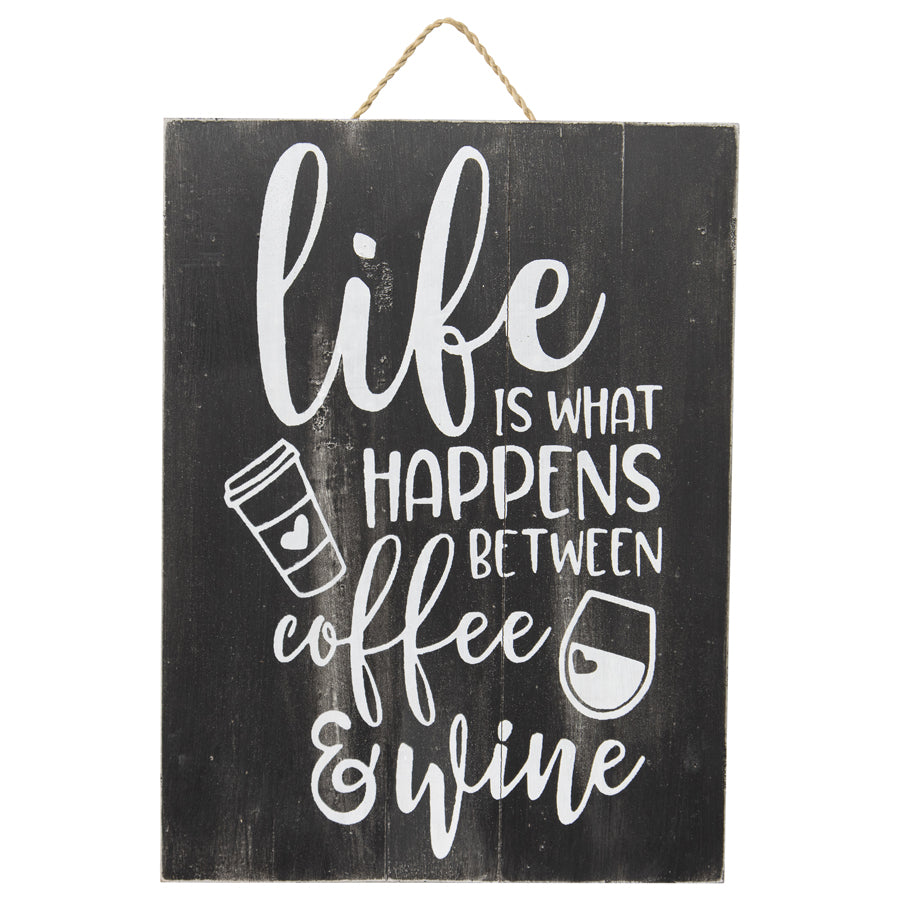 Handcrafted Life Coffee & Wine Wall Art 30x2cm