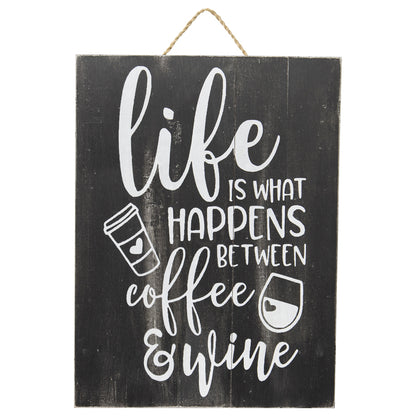 Handcrafted Life Coffee & Wine Wall Art 30x2cm