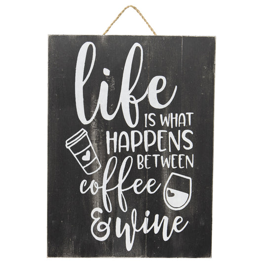 Handcrafted Life Coffee & Wine Wall Art 30x2cm