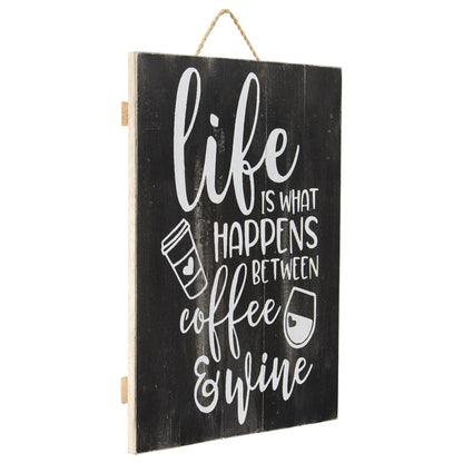 Handcrafted Life Coffee & Wine Wall Art 30x2cm - Image 2