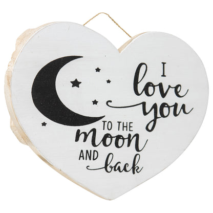 Handcrafted 'Love You to the Moon' Heart Wall Art 20x2cm - Image 2