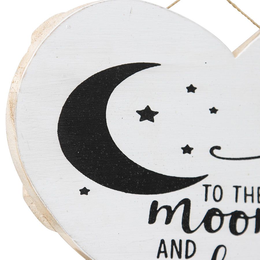 Handcrafted 'Love You to the Moon' Heart Wall Art 20x2cm - Image 3