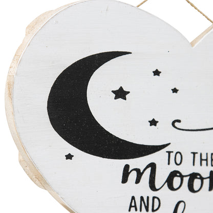 Handcrafted 'Love You to the Moon' Heart Wall Art 20x2cm - Image 3