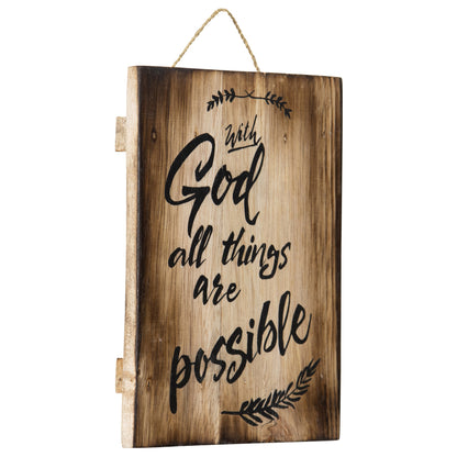 Handcrafted 'All Things Possible' Wall Art 15x3cm - Image 2