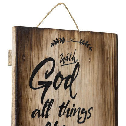Handcrafted 'All Things Possible' Wall Art 15x3cm - Image 3