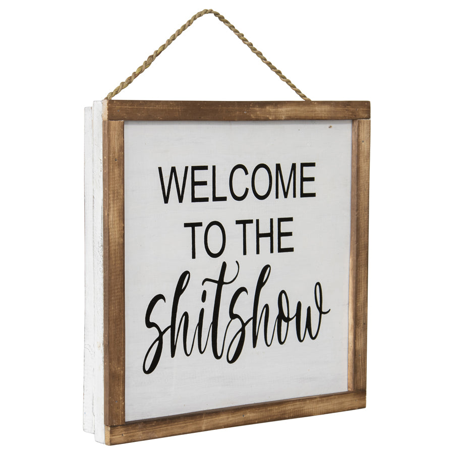 Handcrafted Welcome Sh*t Show Framed Wall Art 30x12cm - Image 2