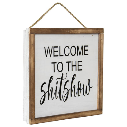 Handcrafted Welcome Sh*t Show Framed Wall Art 30x12cm - Image 2