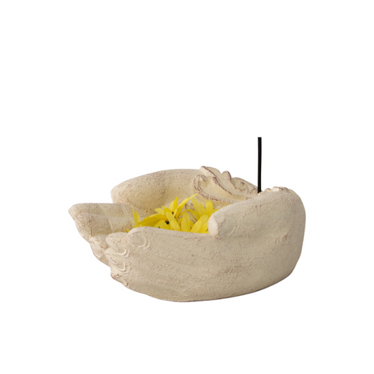 Handcrafted Mouded Sincerity Hands ( incence stick holder) 18x7cm