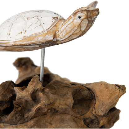 Handcarved Turtle on Driftwood Base 10x15cm - Image 5