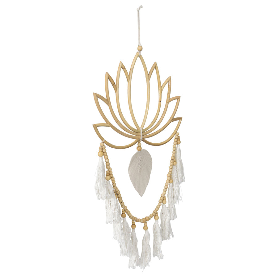 Handcrafted Lotus Tassels Wall Art/ Mobile 40x4cm - Image 4