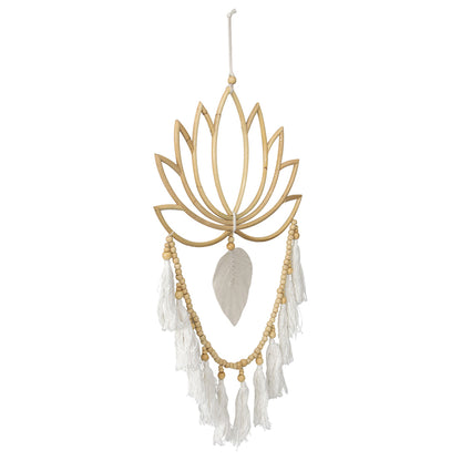 Handcrafted Lotus Tassels Wall Art/ Mobile 40x4cm - Image 4