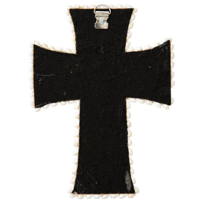 Handcrafted Shell & Broad Weave Wall Hanging Cross 32x23cm - Image 4
