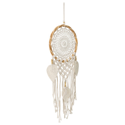 Handcrafted Boho Dream Catcher Leaf-Shaped Tassels 24x70cm - Image 2