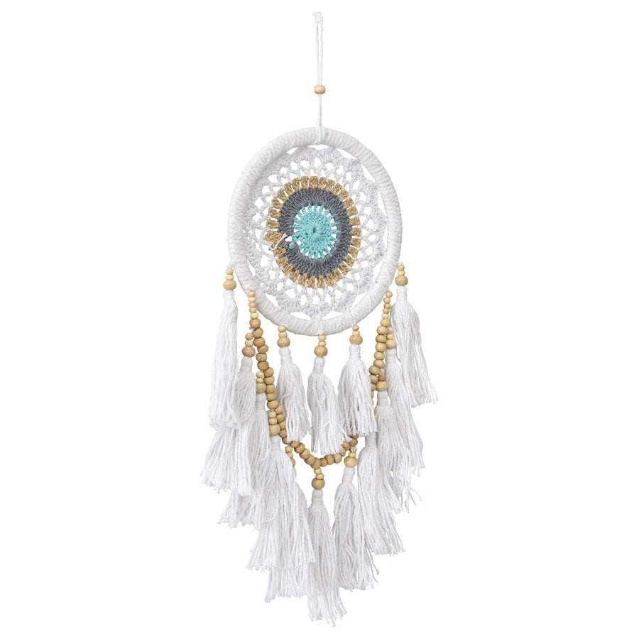 Handcrafted Boho Dream Catcher Layered Tassels & Beads 17x2cm - Image 2