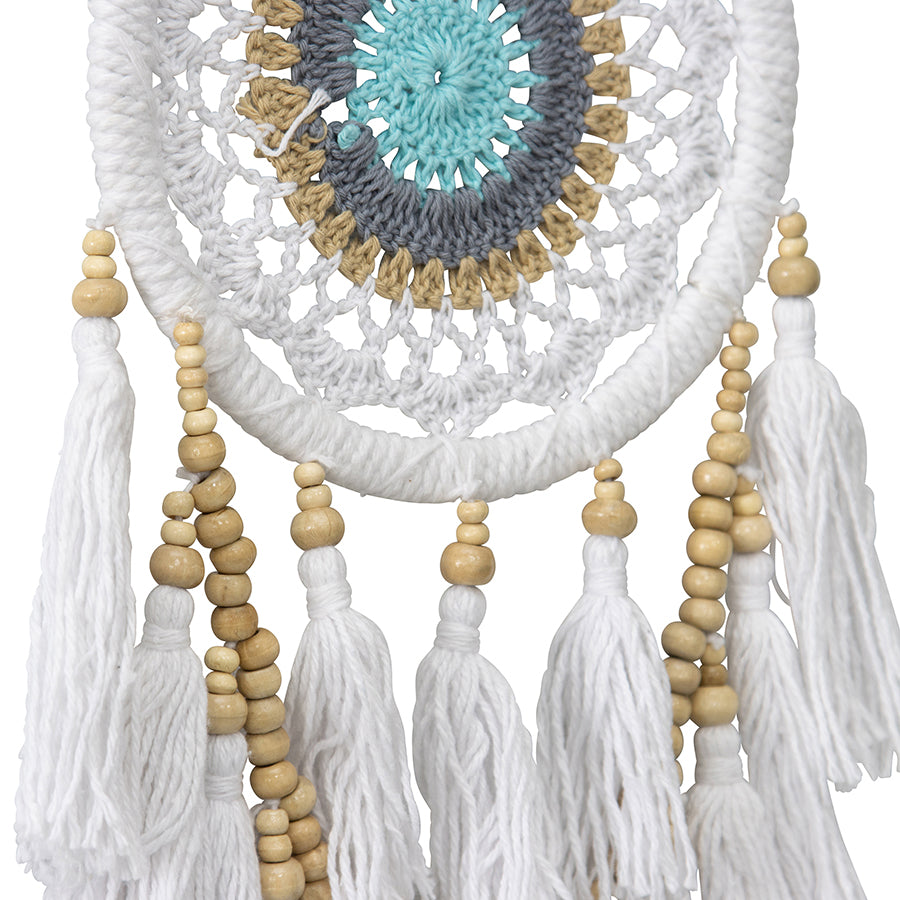 Handcrafted Boho Dream Catcher Layered Tassels & Beads 17x2cm - Image 3
