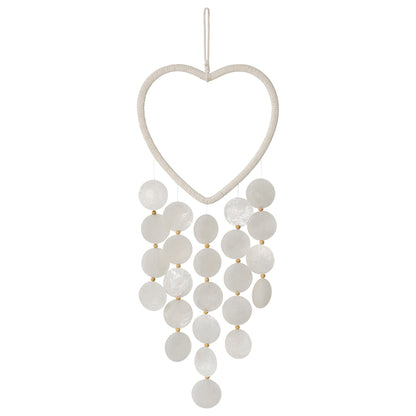 Heart Capiz Shells Hanging Mobile 23x2cm