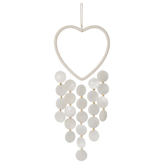 Heart Capiz Shells Hanging Mobile 23x2cm