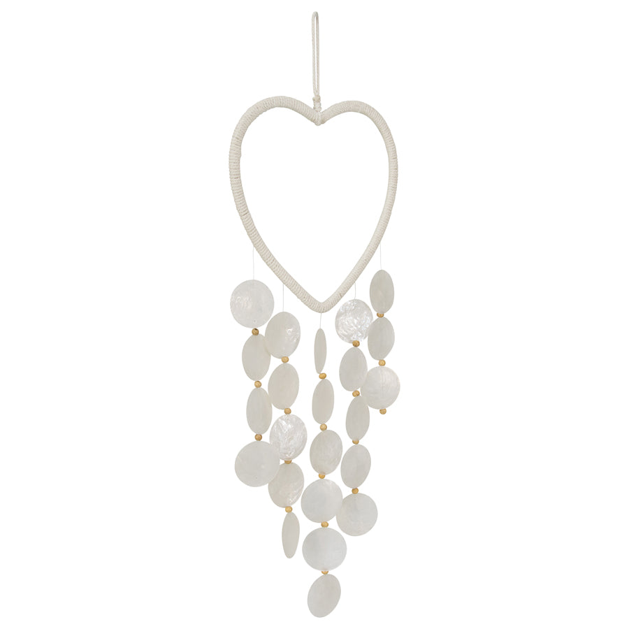 Heart Capiz Shells Hanging Mobile 23x2cm - Image 2