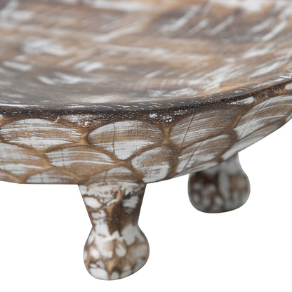 Handcarved Footed Oval Bowl 40x25cm - Image 4