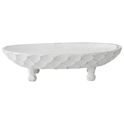 Handcarved Footed Oval Bowl 30x20cm - Image 3