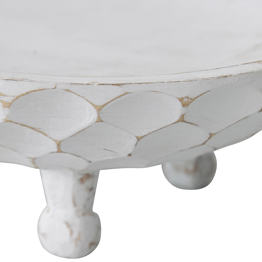 Handcarved Footed Oval Bowl 30x20cm - Image 4