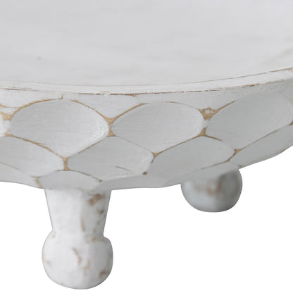 Handcarved Footed Oval Bowl 30x20cm - Image 4