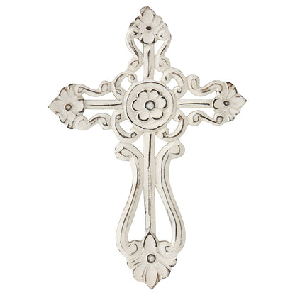 Handcrafted Ornate Scroll-Design Wall Cross 20x30cm