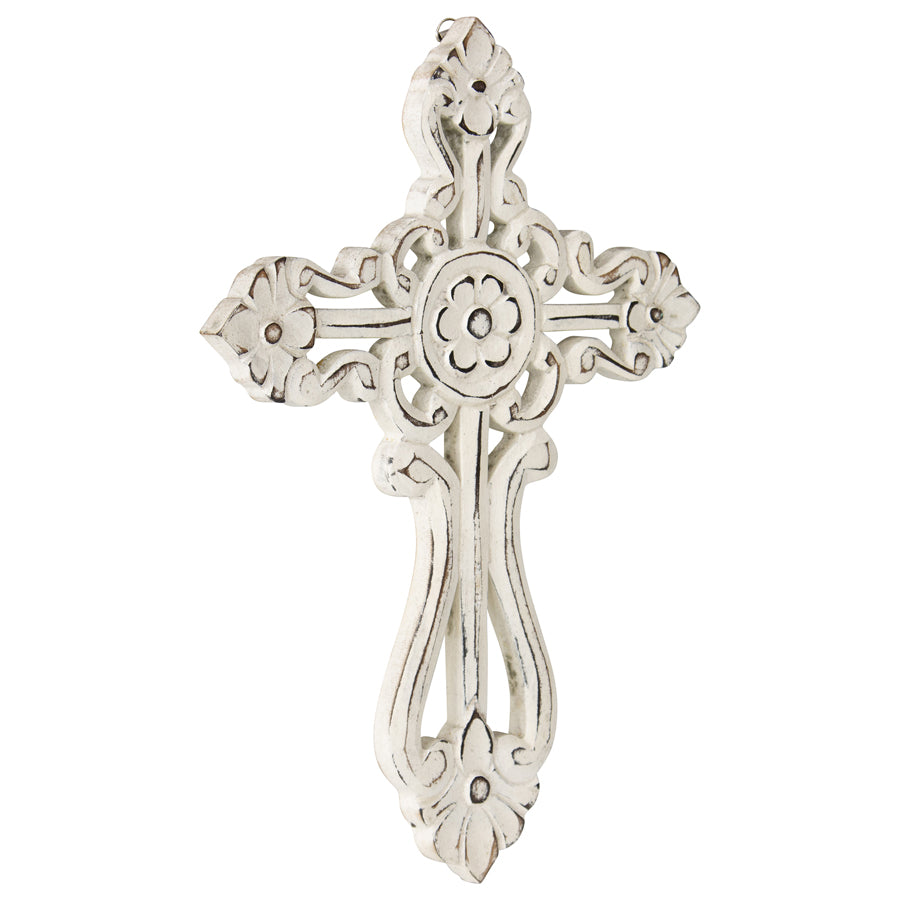 Handcrafted Ornate Scroll-Design Wall Cross 20x30cm - Image 2