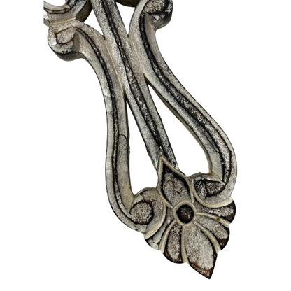 Handcrafted Ornate Taupe Scroll-Design Wall Cross 20x30cm - Image 4