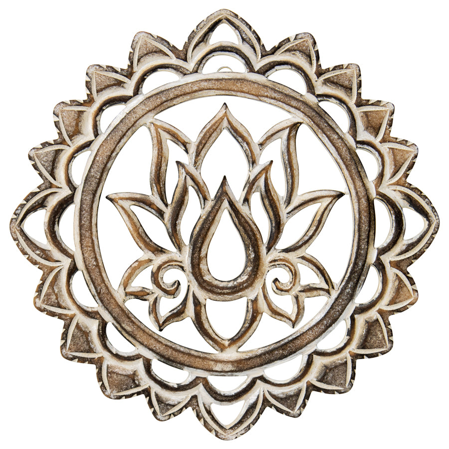 Handcrafted Round Lotus Wall Art 30x2cm