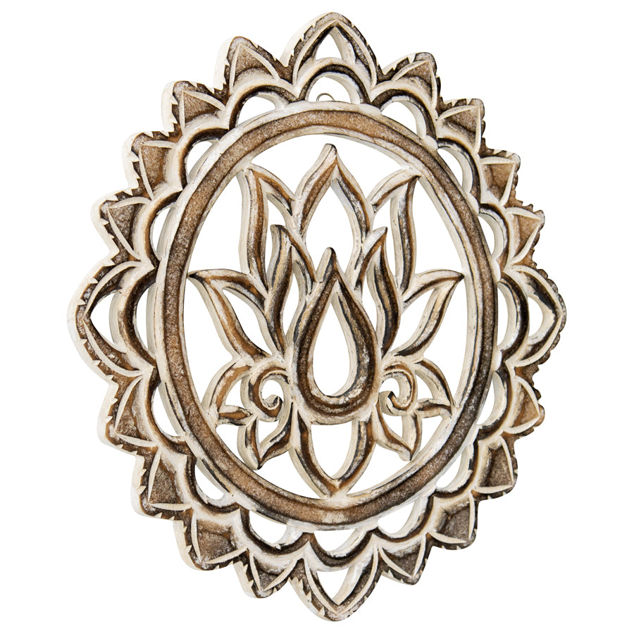 Handcrafted Round Lotus Wall Art 30x2cm - Image 2
