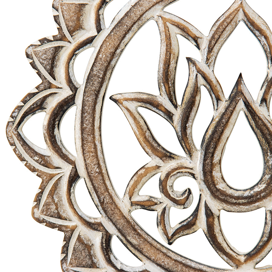 Handcrafted Round Lotus Wall Art 30x2cm - Image 3
