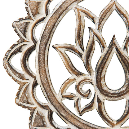 Handcrafted Round Lotus Wall Art 30x2cm - Image 3