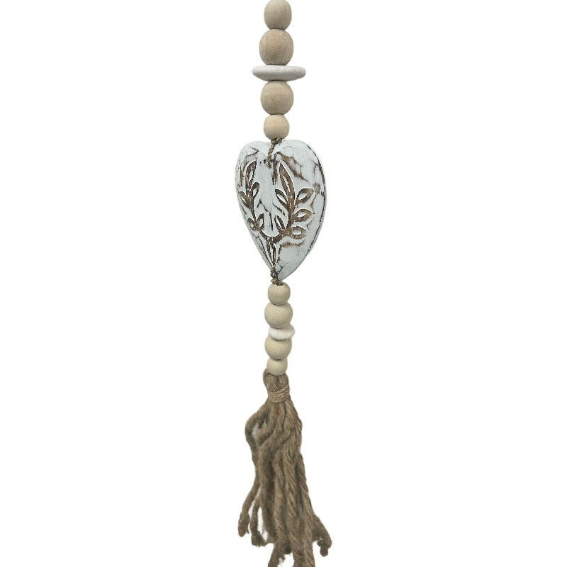 Handcrafted 3 Hearts W Beads + Tassel Mobile 90cm - Image 3