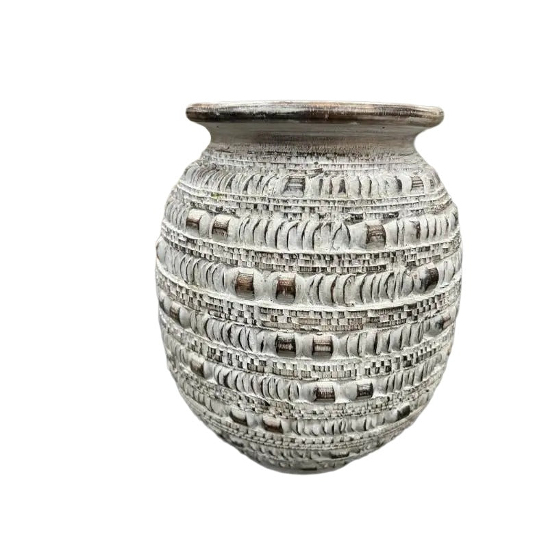 Handcrafted Natural Distressed Wooden Vase 29cm - Image 3