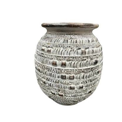 Handcrafted Natural Distressed Wooden Vase 29cm - Image 3