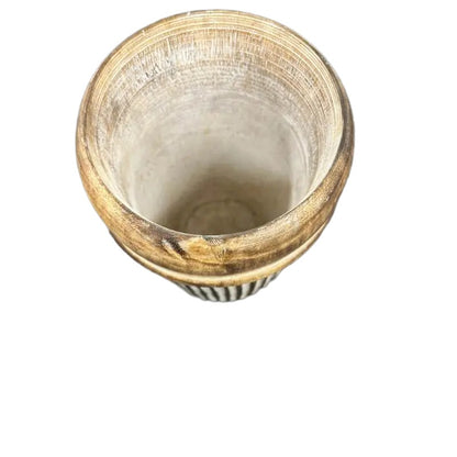 Handcrafted Natural Distressed Wooden Vase 30cm - Image 2