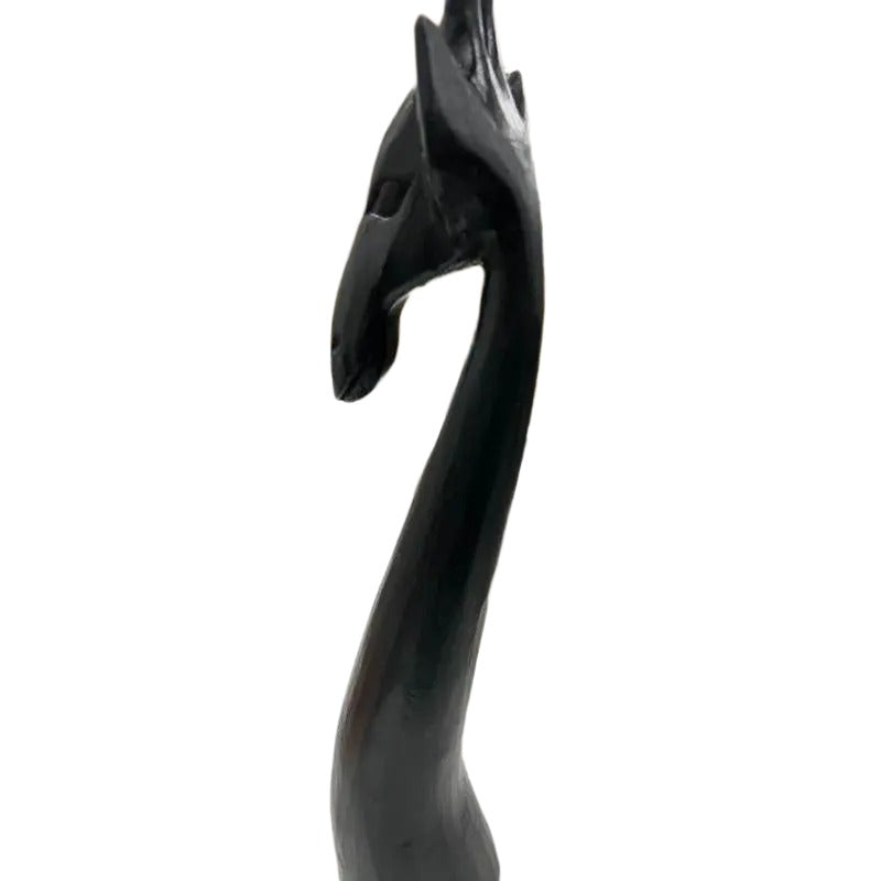 Handcrafted Black Giraffe Ornament 49cm - Image 3