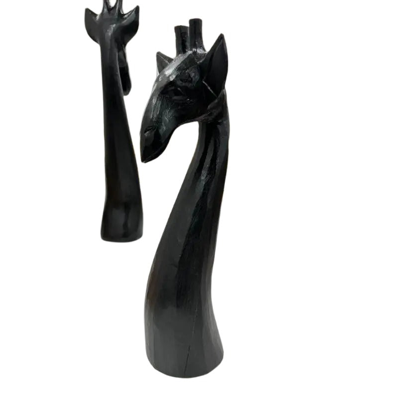 Handcrafted Black Giraffe Ornament 37cm - Image 2