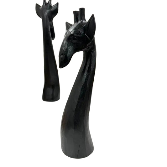 Handcrafted Black Giraffe Ornament 37cm - Image 2