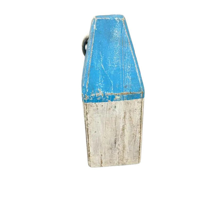 Handcrafted Aqua Blue House Door Stop 30cm - Image 2