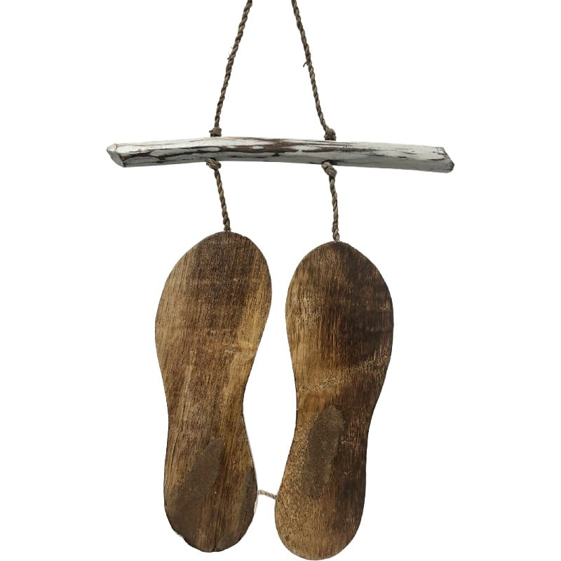 Handcrafted Life'S Beach Thongs Wall Art 24cm - Image 3