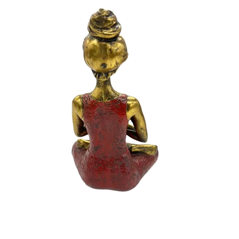 Handcrafted Yoga Lady In Red 23cm - Image 3