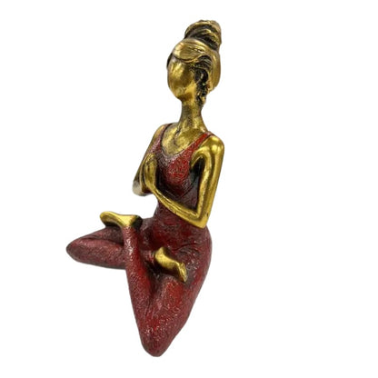 Handcrafted Yoga Lady In Red 23cm - Image 2
