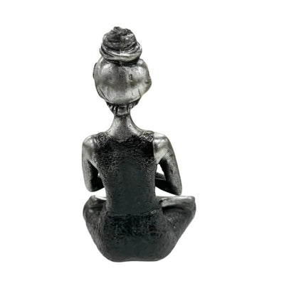 Handcrafted Yoga Lady In Black 23cm - Image 3