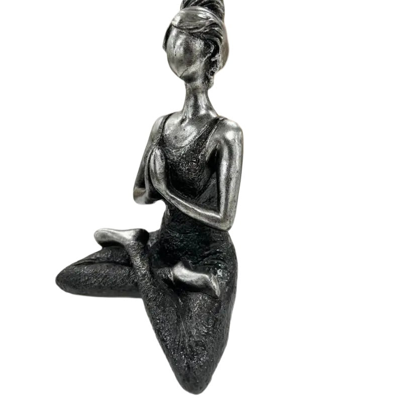 Handcrafted Yoga Lady In Black 23cm - Image 2